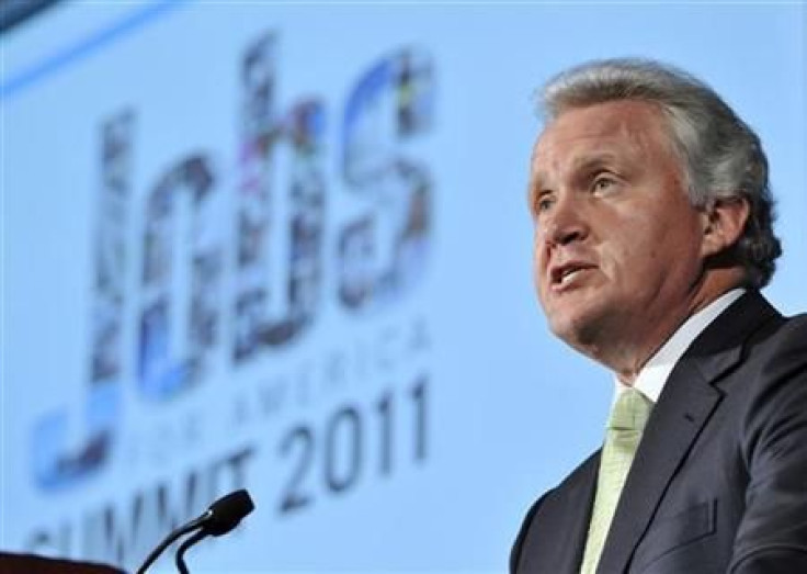 Immelt makes a speech during a &quot;Jobs for America Summit&quot; at the U.S. Chamber of Commerce in Washington