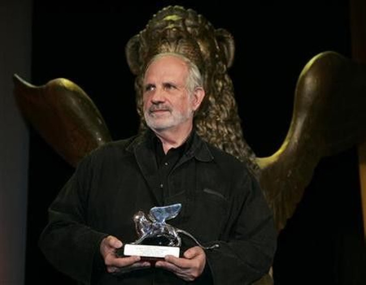 U.S. director Brian De Palma holds up the Silver lion award for Best Director for his film &#039;&#039; Redacted&#039;&#039; at the Venice film festival