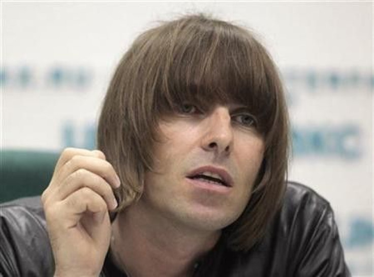 Former Oasis front man Liam Gallagher answers a question during a news conference in Moscow