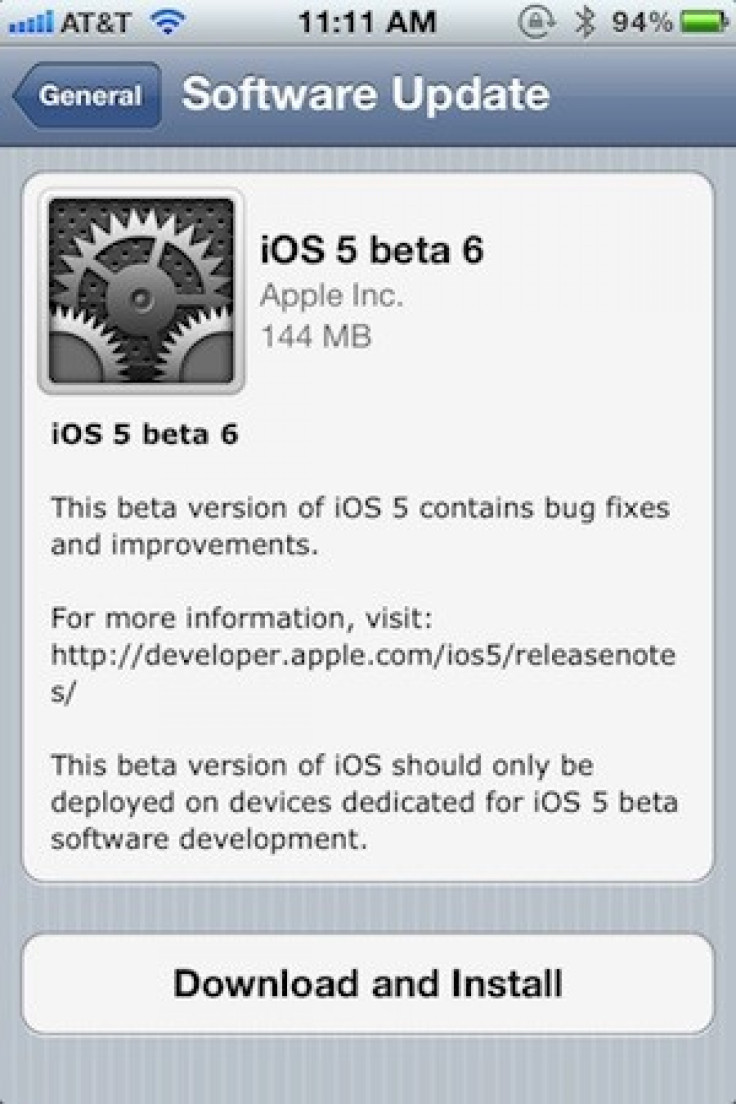 iOS 5 Beta 6