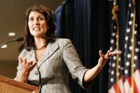 South Carolina's Governor Haley gestures as she address the RedState Gathering of conservative activists in Charleston