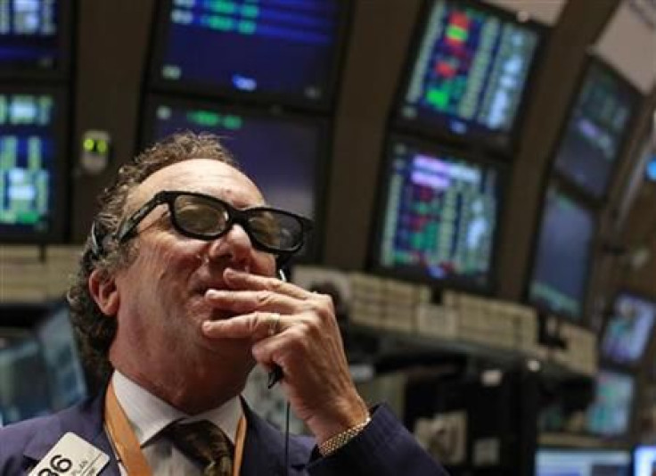 A trader wears RealD 3-D glasses on the floor of the New York Stock Exchange