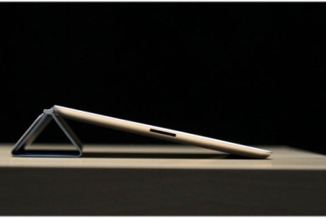 The profile of the Apple iPad 2 is shown during its launch event in San Francisco, California March 2, 2011