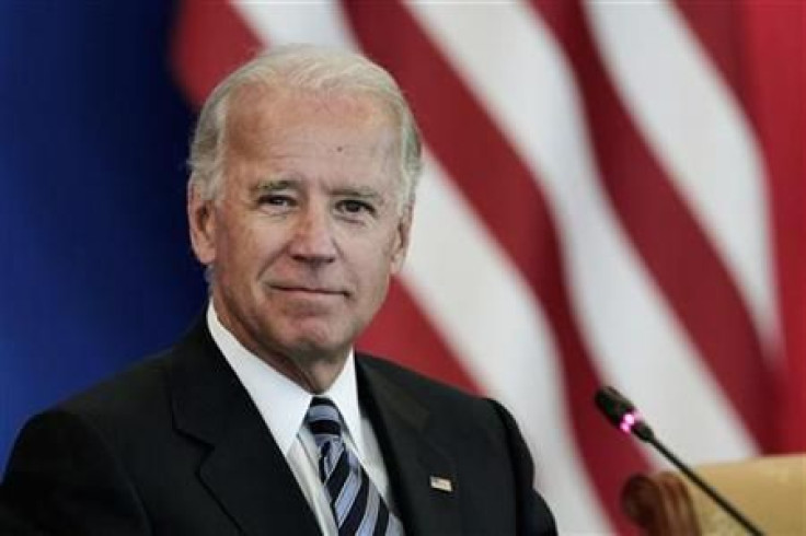 U.S. Vice President Biden attends a discussion with U.S. and Chinese business leaders at Beijing Hotel in Beijing