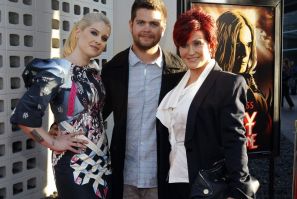 Director Jack Osbourne (C) poses with his mother Sharon Osbourne (R) and his sister Kelly Osbourne at a private preview of the documentary &quot;God Bless Ozzy Osbourne&quot; at the Arclight Cinerama Dome in Hollywood, California