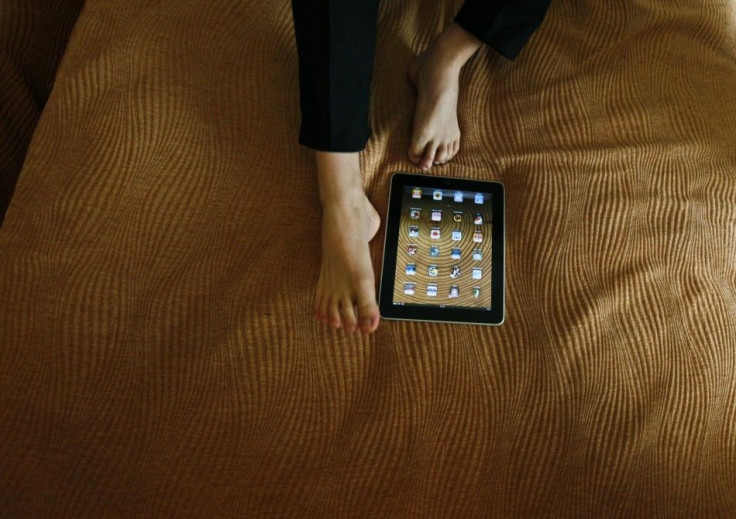 Tablet computer in bed