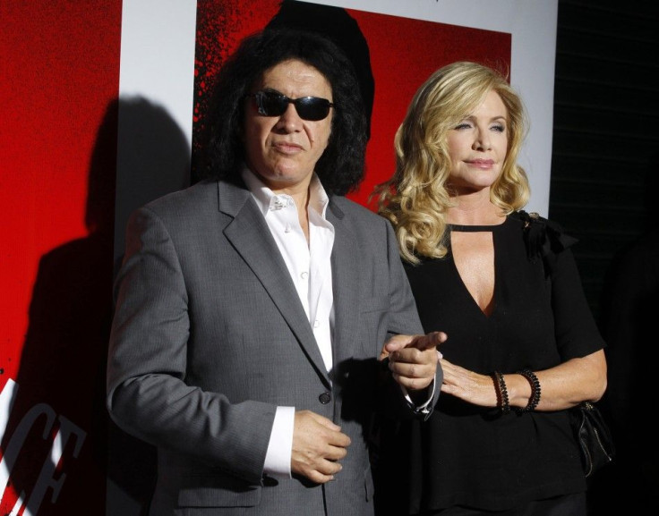 Gene Simmons of the band Kiss and actress Shannon Tweed arrive at the Blu-ray disc launch party for the 1983 classic film &quot;Scarface&quot; in Los Angeles, California 