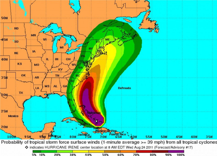 Hurricane Irene Projected Path