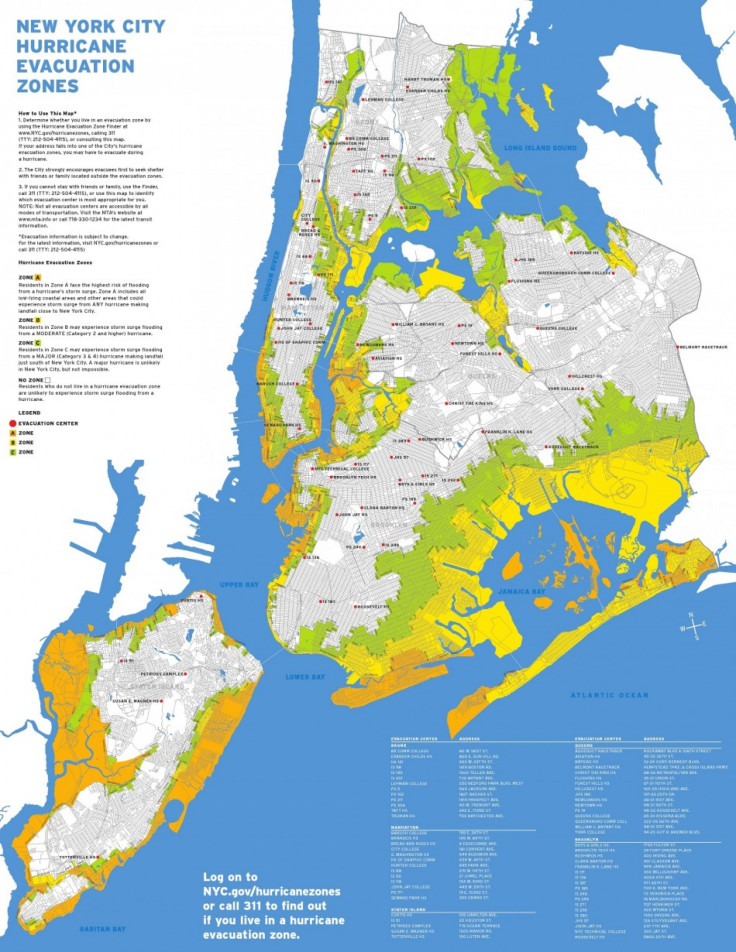 New York City Hurricane Evacuation Zones