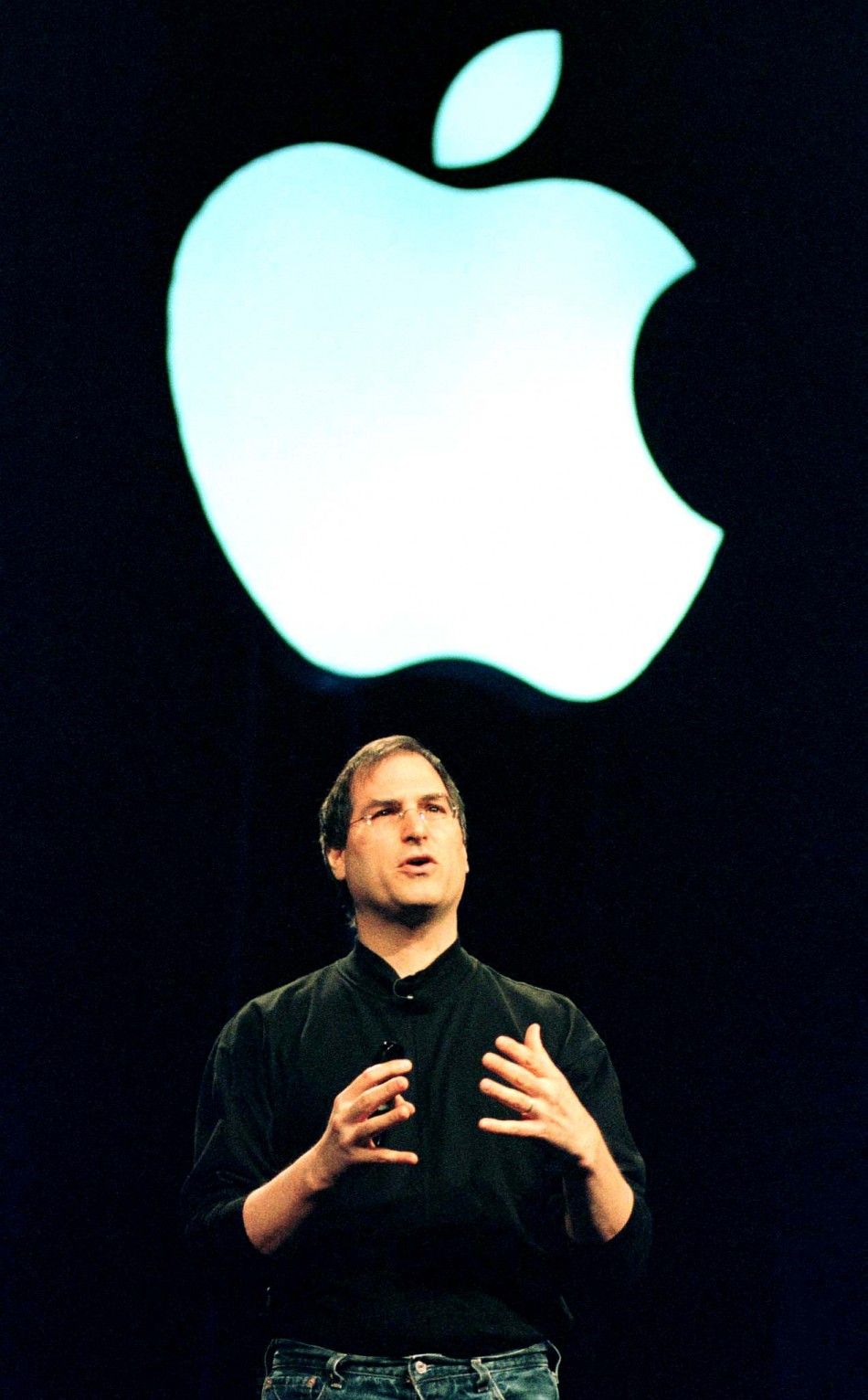Steve Jobs, interim CEO of Apple Computer, Inc., talks about Apples software strategy and development at Apples Worldwide Developers Conference at the San Jose Convention Center