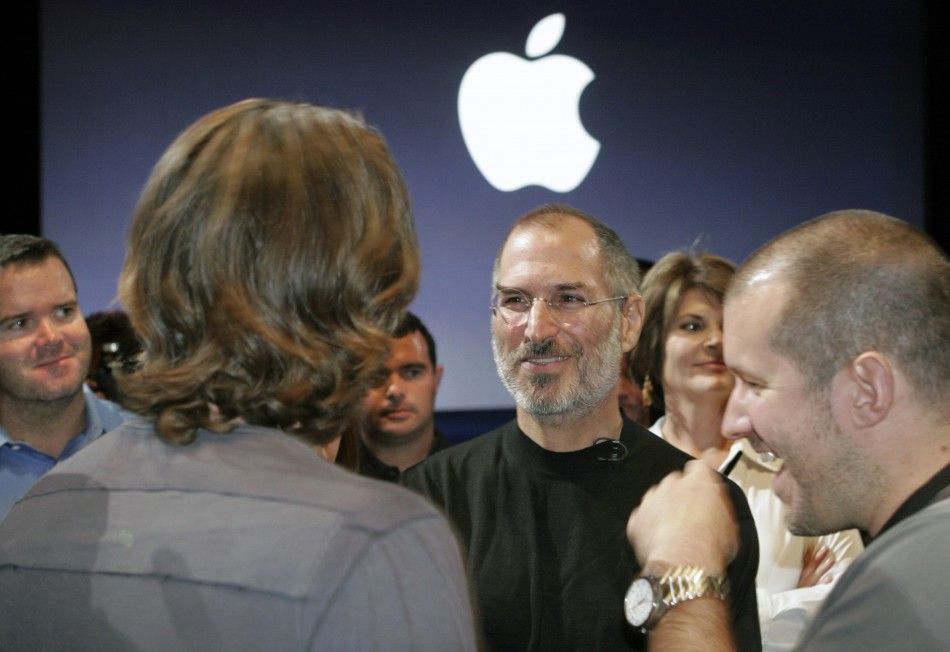 Apple Corporation Chief Executive Officer Steve Jobs C meets with software developers after his keynote address at the Apple 2006 Worldwide Development Conference at the Moscone Center in San Francisco, California