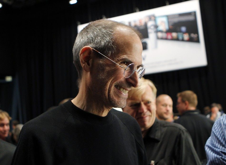 Apple Chief Executive Steve Jobs smiles after the Apples music-themed September media event in San Francisco, California 