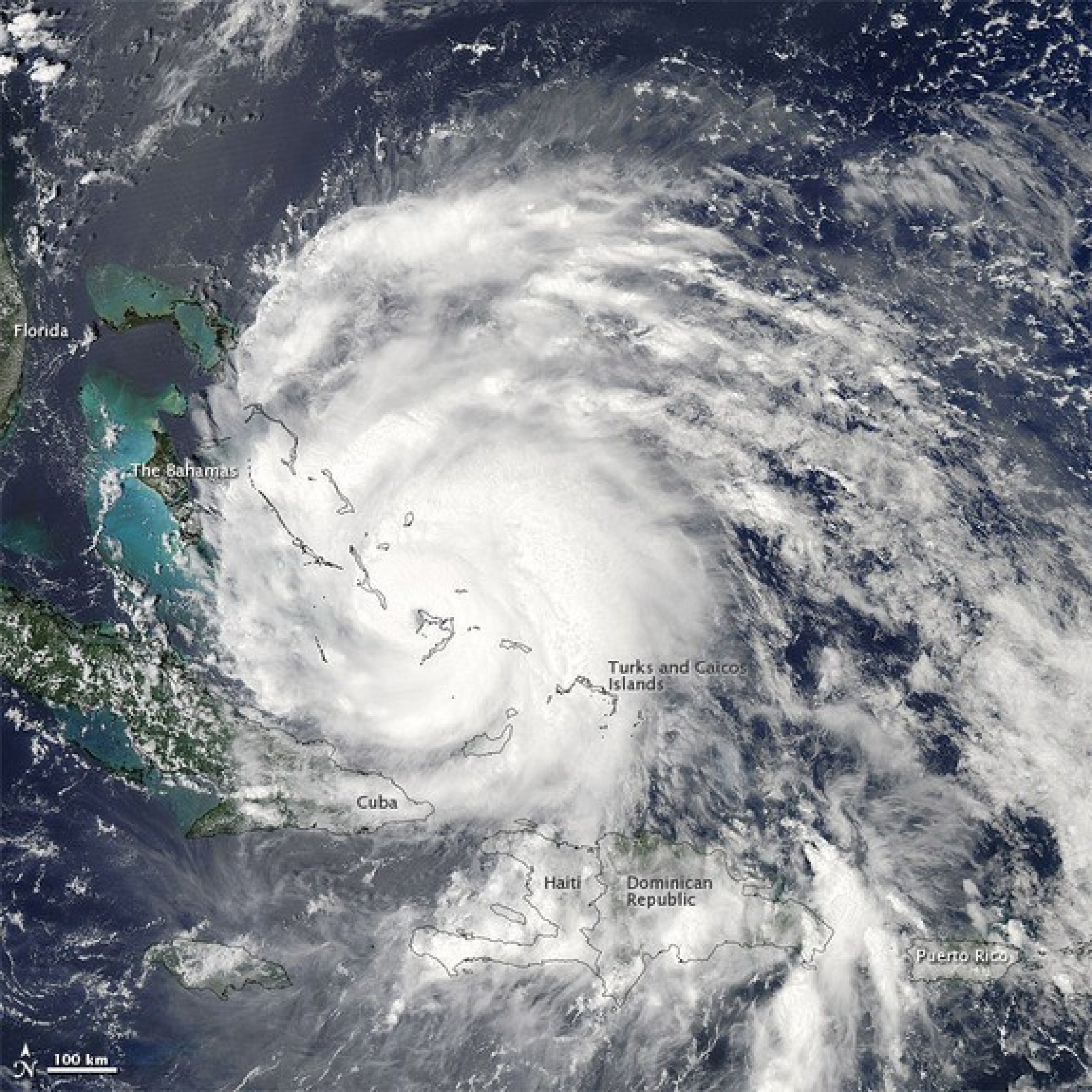 Hurricane Irene Over the Bahamas