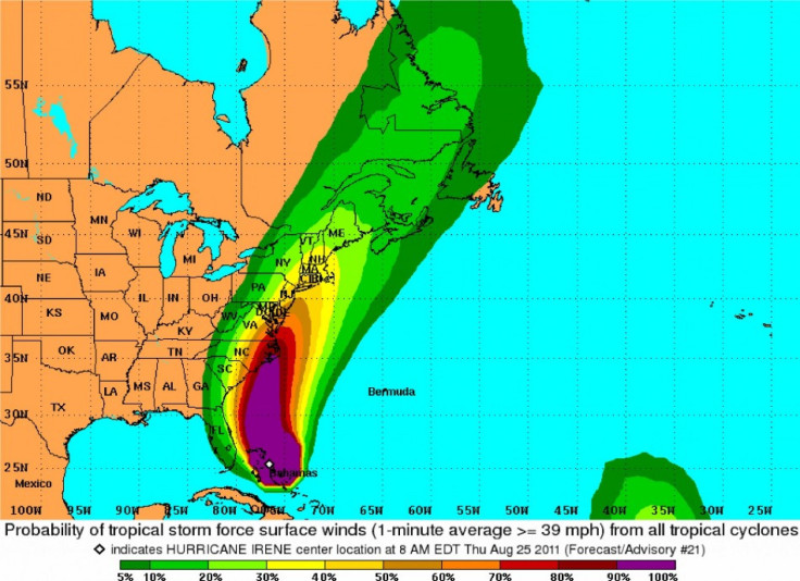 Hurricane Irene Tracking Map