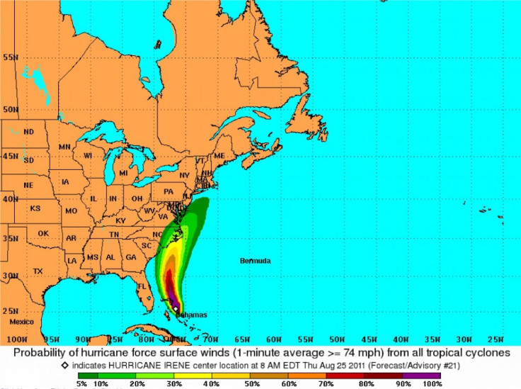 Hurricane Irene Tracking Map