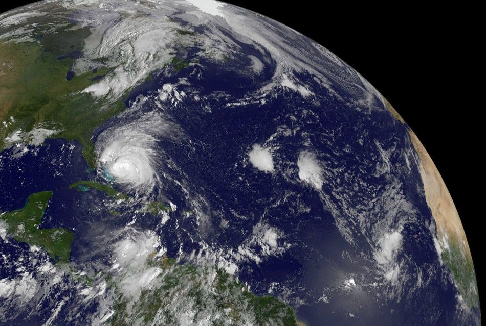 NASA handout satellite image of Hurricane Irene and Tropical Depression 10