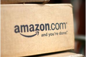 A box from Amazon.com is pictured on the porch of a house in Golden, Colorado July 23, 2008