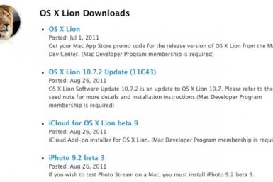Apple Mac OS OX Lion beta