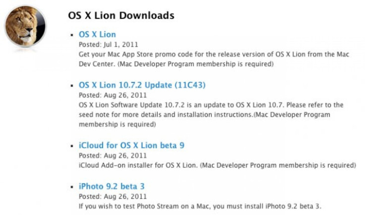 Apple Mac OS OX Lion beta