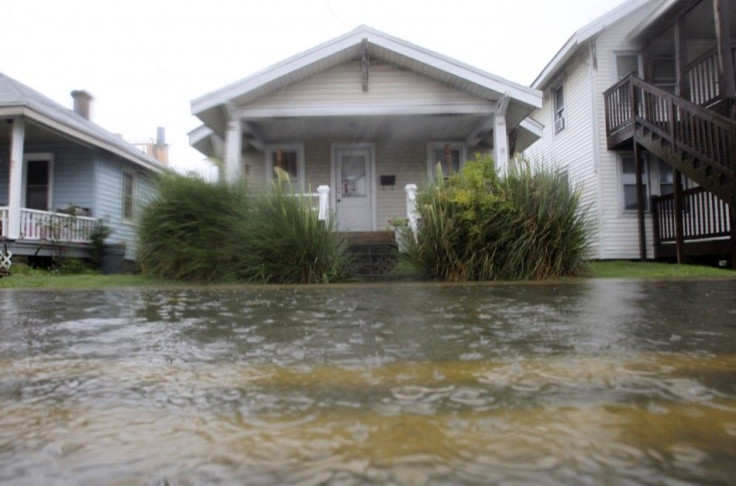  Intense rain from Hurricane Irene floods a residential street in Ocean City, Maryland