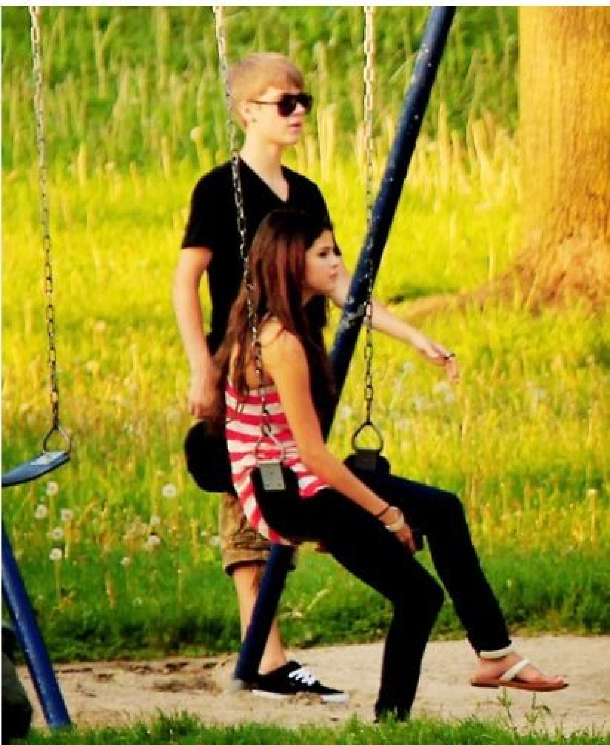 Justin Bieber and Selena Gomez  
