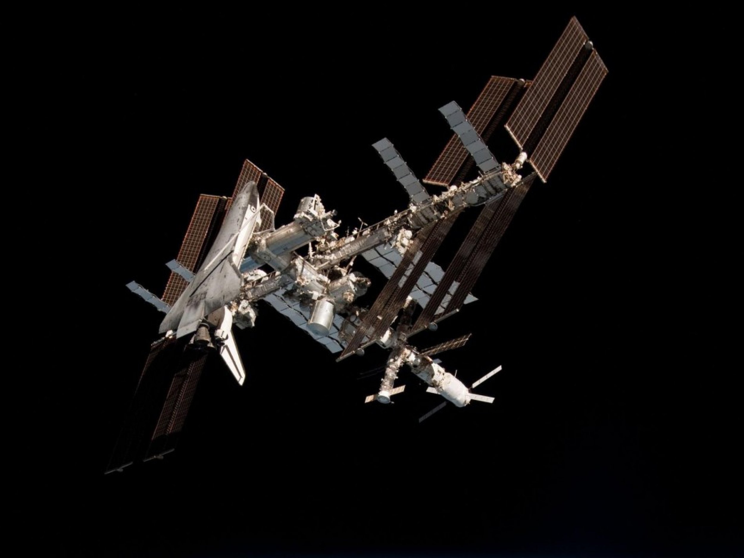 The International Space Station and the Docked Space Shuttle Endeavour