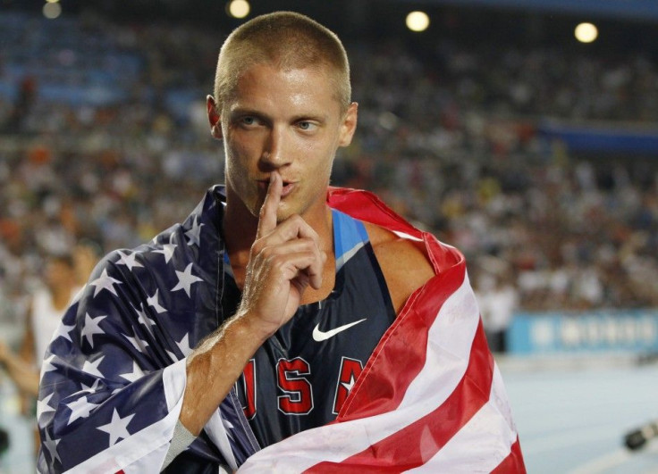 Trey Hardee of the U.S. gestures as he celebrates winning the overall after the 1500 metres event of the men&#039;s decathlon at the IAAF World Championships in Daegu