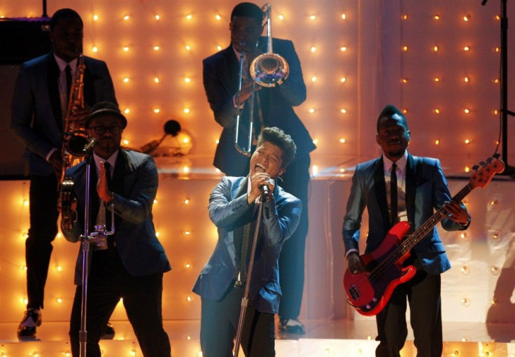 Singer Bruno Mars performs during a Amy Winehouse tribute at the 2011 MTV Video Music Awards in Los Angeles