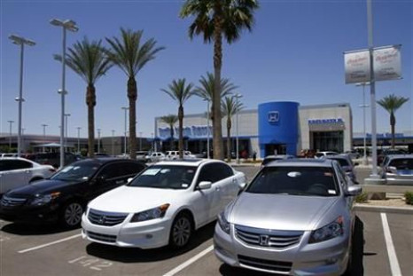 Honda Accords sit parked outside SanTan Honda Superstore in Chandler, Arizona