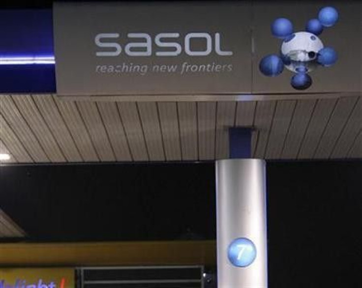 A Sasol logo at a petrol station in Soweto, South Africa