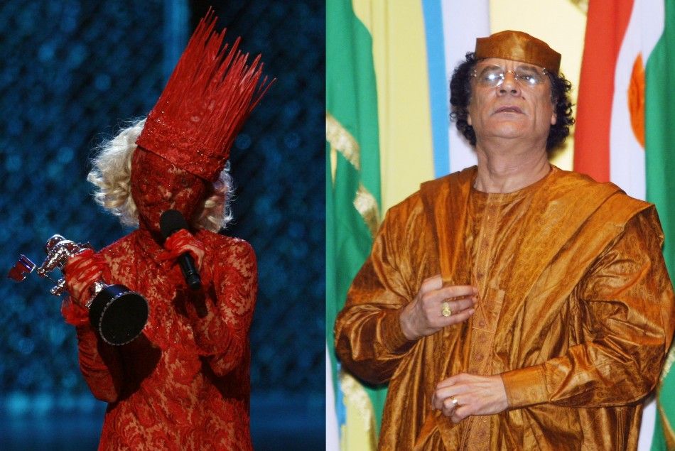 Lady Gaga and Muammar Gaddafi in Their Most Weird Outfits