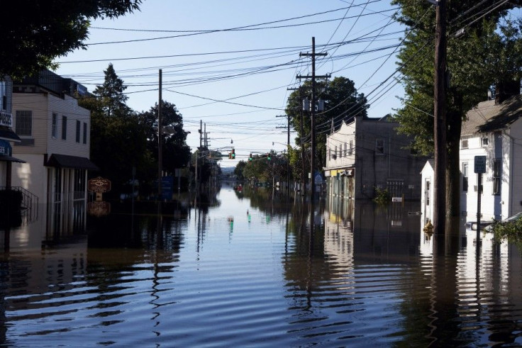 A flooded street in Wayne, N.J. from Hurricane Irene