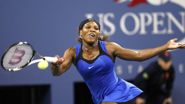 Serena Williams of the U.S. reaches for a forehand as she plays Bojana Jovanovski of Serbia during their match at the U.S. Open tennis tournament in New York