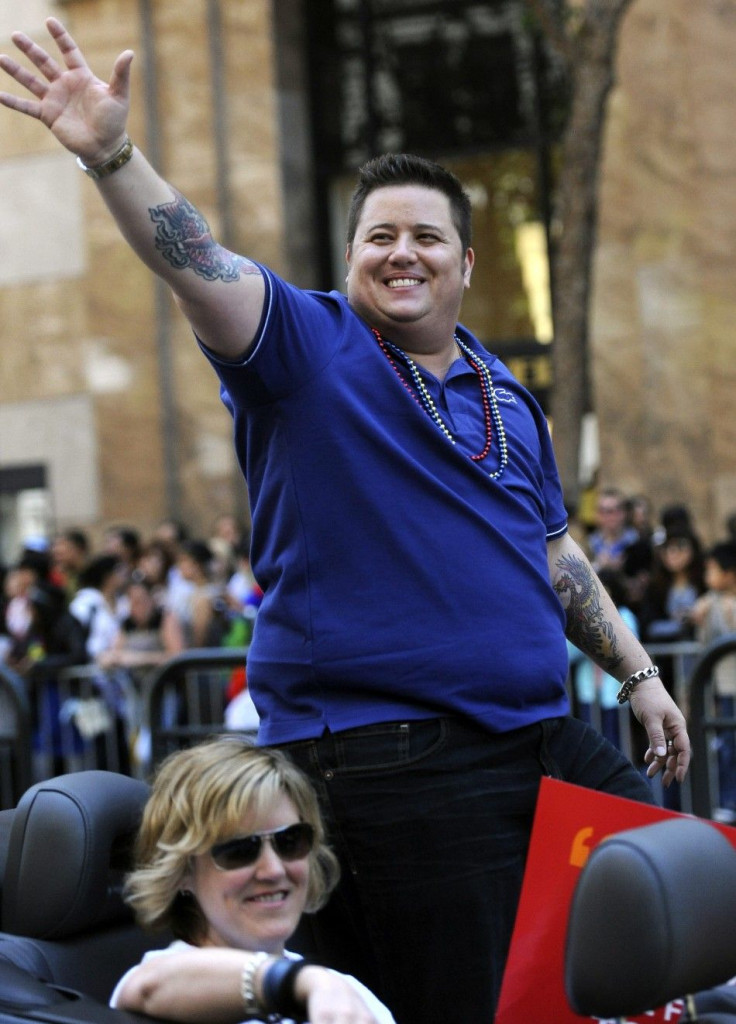 Chaz Bono waves during the 41st LGBT Pride parade in San Francisco