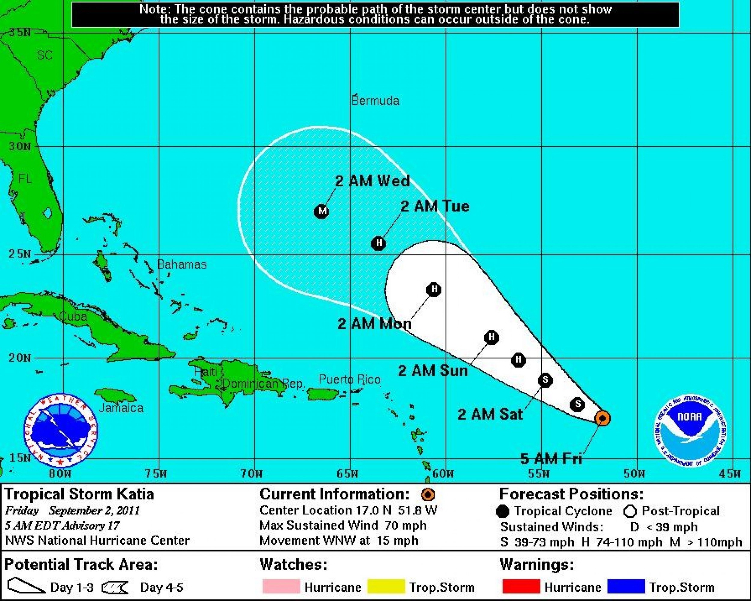 Tropical Storm Katia's Path Could Take Aim at U.S. as Major Hurricane