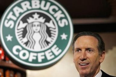 Starbucks Chief Executive Howard Schultz attends a news conference in Tokyo
