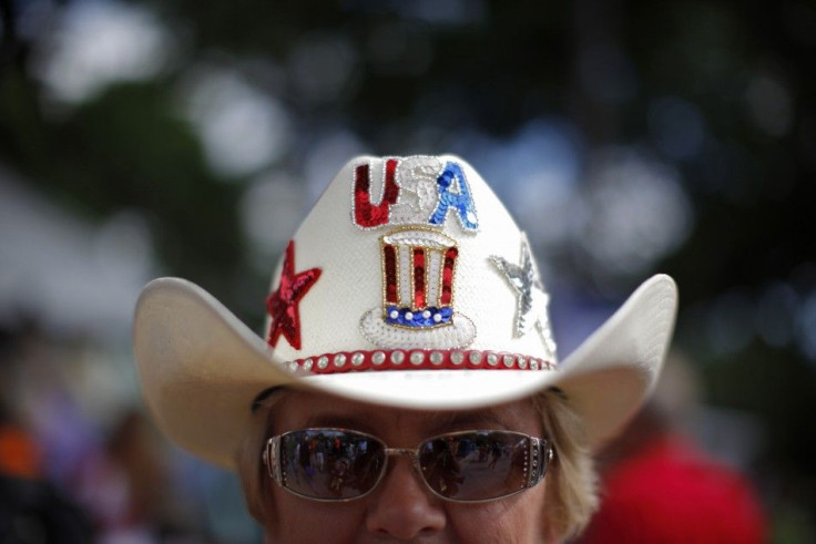 A supporter of U.S. Republican presidential candidate Bachmann attends the Iowa Straw Poll in Ames