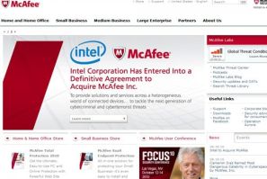 McAfee corporate homepage