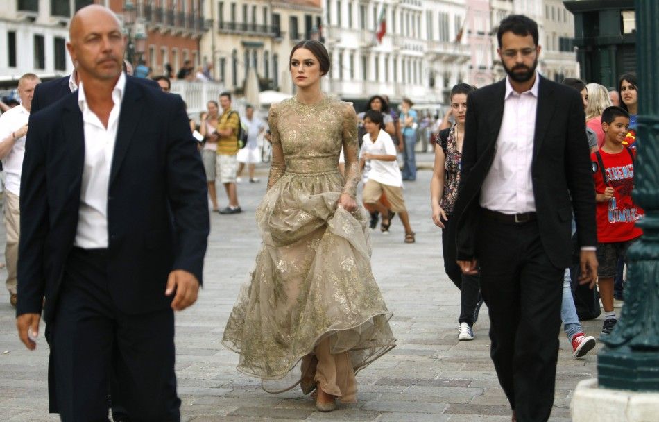 Actress Knightley walks in Venice during the 68th Venice Film Festival