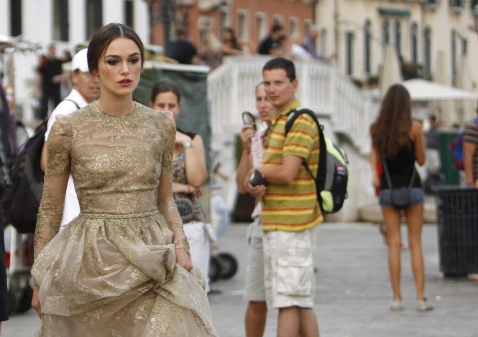 Actress Knightley walks in Venice during the 68th Venice Film Festival