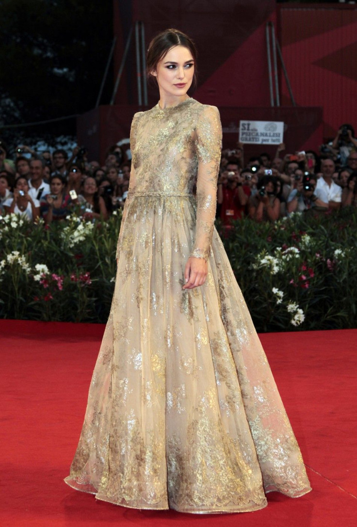 Actress Keira Knightley arrives on the red carpet for her film &quot;A Dangerous Method&quot; at the 68th Venice Film Festival