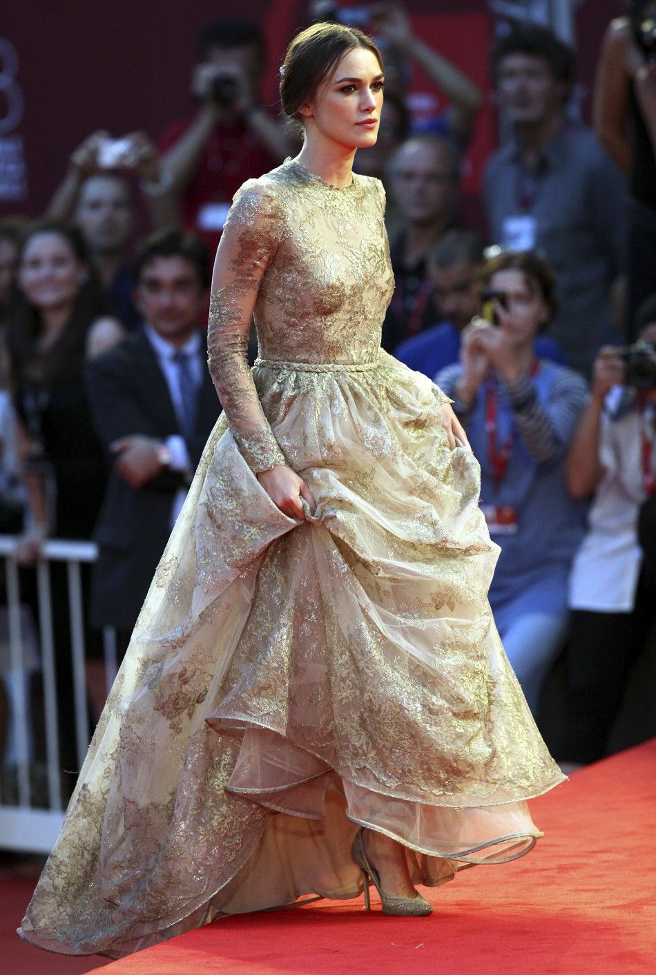 Actress Keira Knightley arrives on the quotA Dangerous Methodquot red carpet at the 68th Venice Film Festival