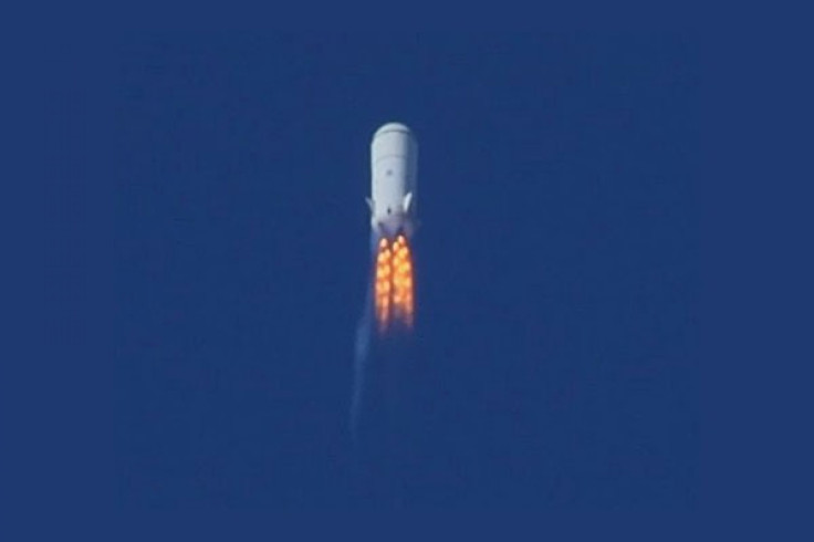 The Blue Origin rocket at mach 1.2 and 45,000 feet right before the thrust termination system activated
