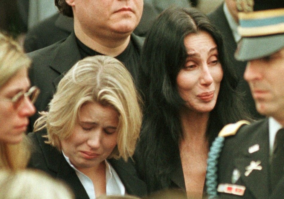 Chastity and Cher at Sonny Bonos Funeral