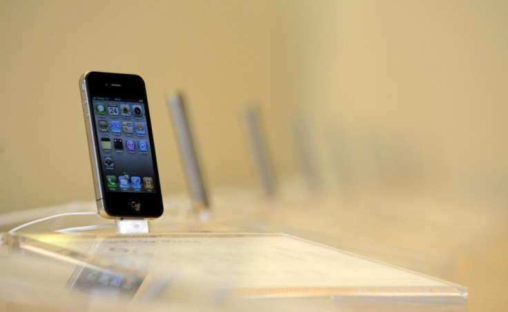 Apple iPhone 4 is displayed in an Apple store on the day of its British launch in London 24/06/2010