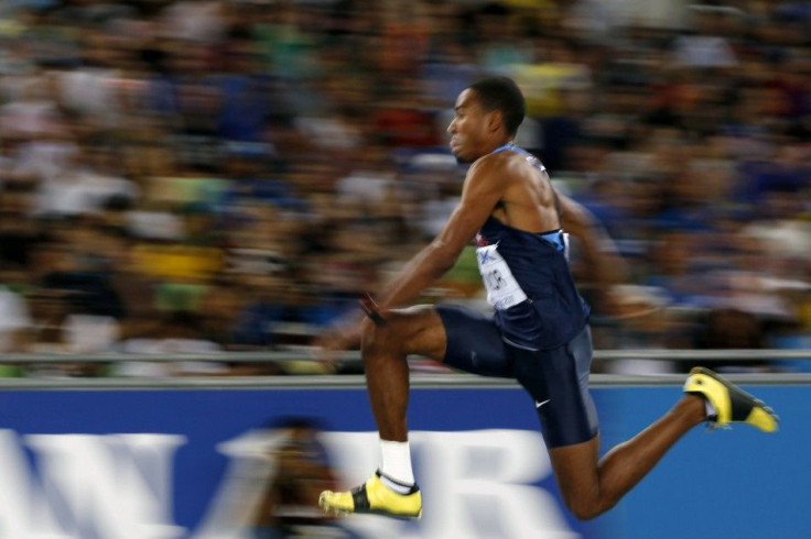 Taylor of the U.S. competes during the men&#039;s triple jump final at the IAAF World Athletics Championships in Daegu