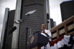 U.S. President Obama speaks at a Labor Day event in Detroit