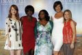 Actresses Stone, Davis, Spencer and Janney pose with screenwriter Stockett during a photocall for their film &quot;The Help&quot; at the 37th American Film Festival in Deauville