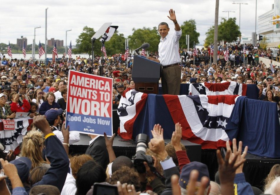 U.S. President Barack Obama at the 2011 Labor Day Rally.