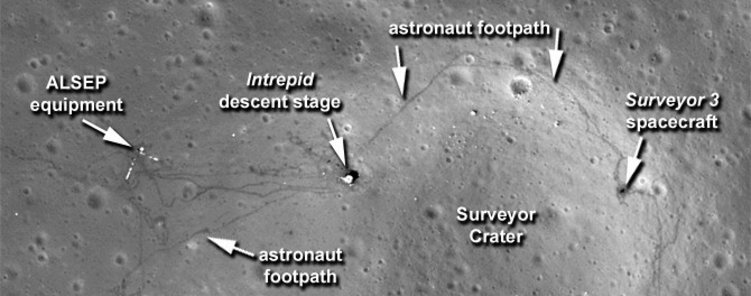 Image of the Apollo 12 landing site.